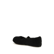 Moon Boot Black Shearling Leather Ballet Flats