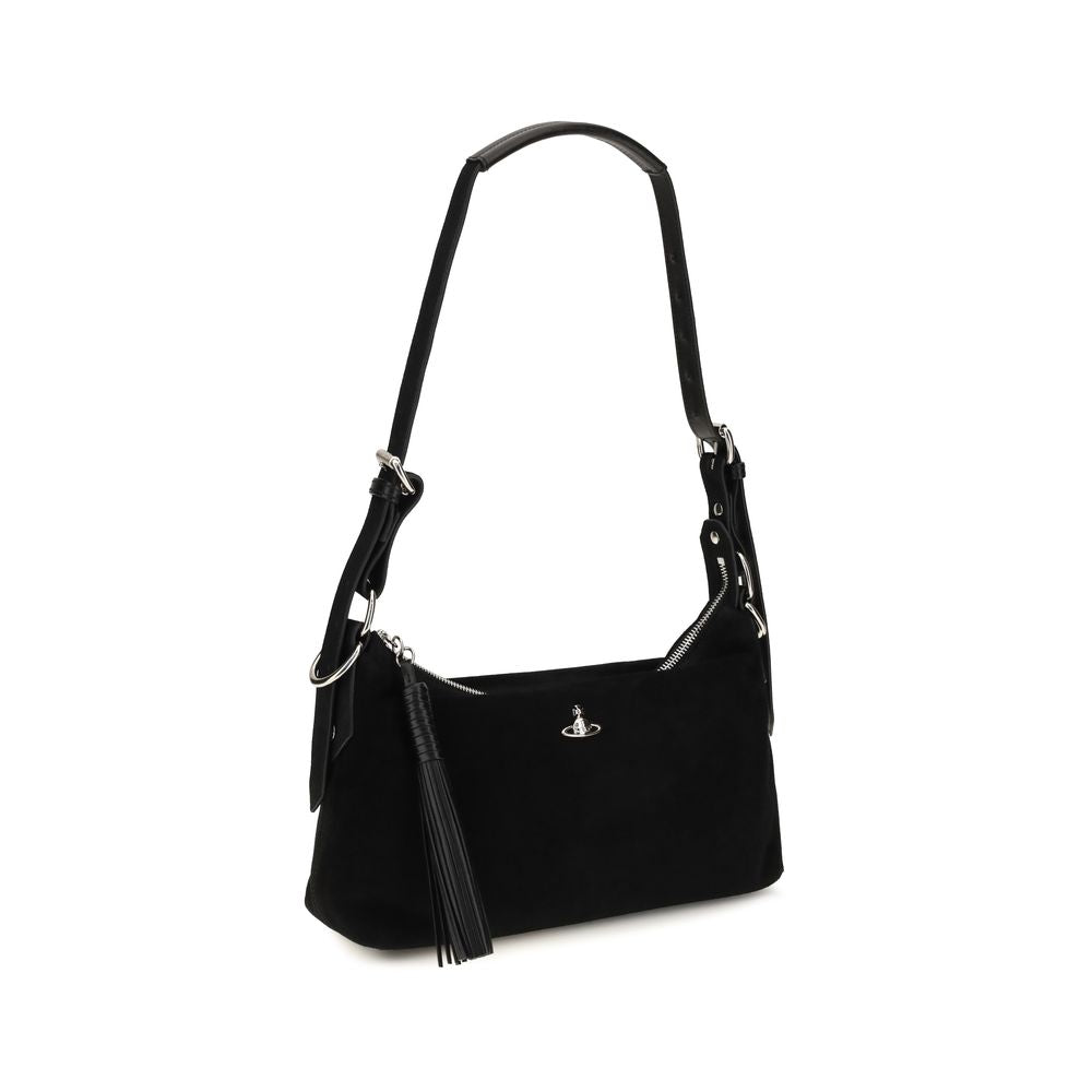 Vivienne Westwood Black Suede Shoulder Bag