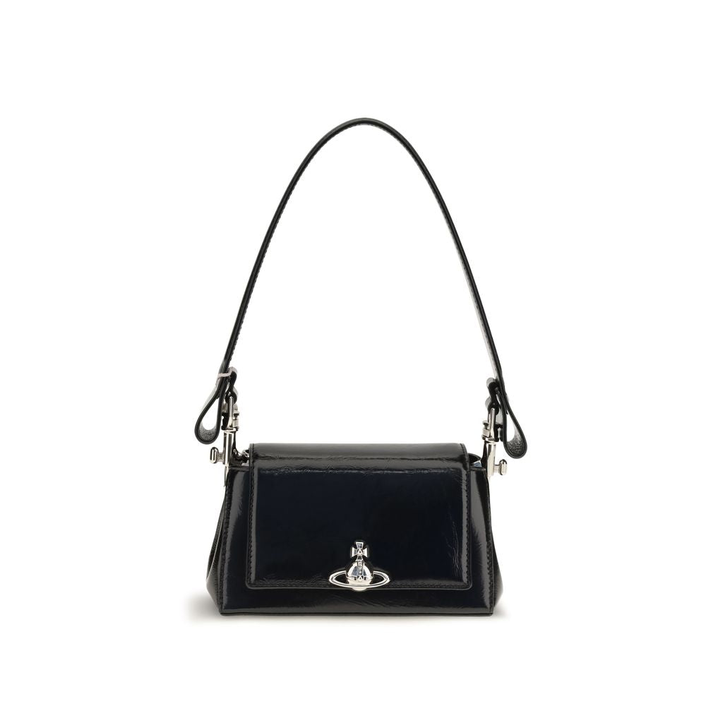 Vivienne Westwood Black Calf Leather Shoulder Bag