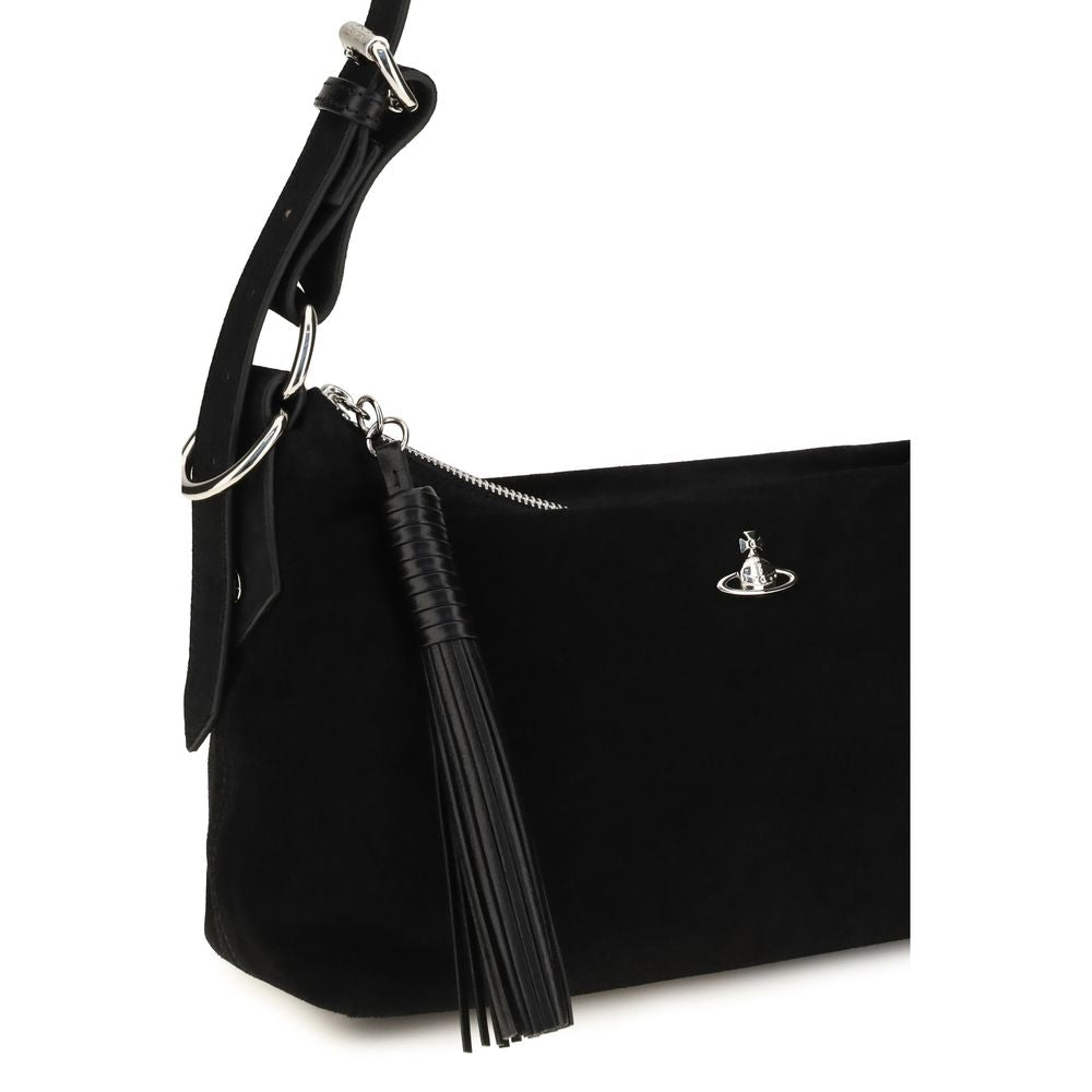Vivienne Westwood Black Suede Shoulder Bag