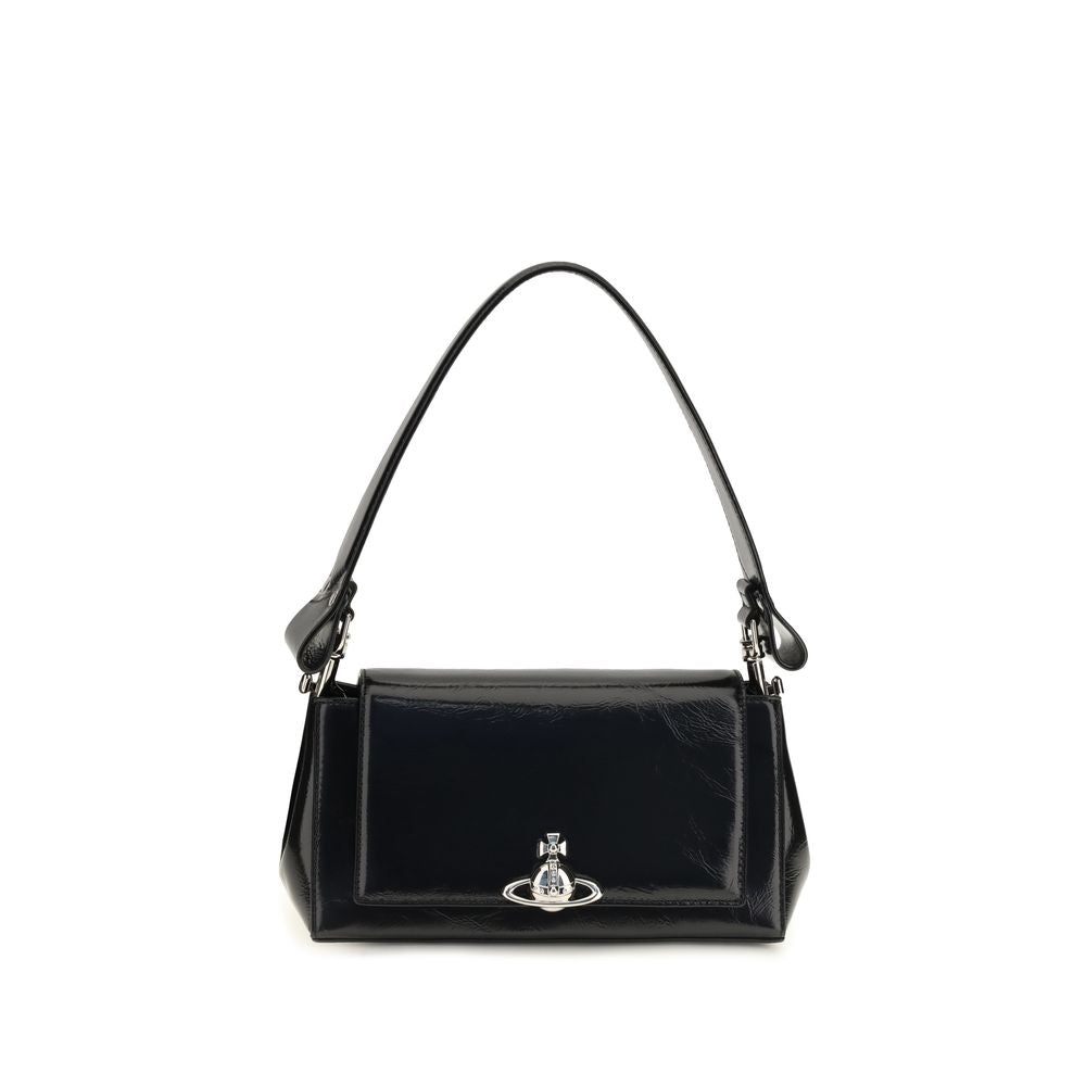 Vivienne Westwood Black Calf Leather Shoulder Bag