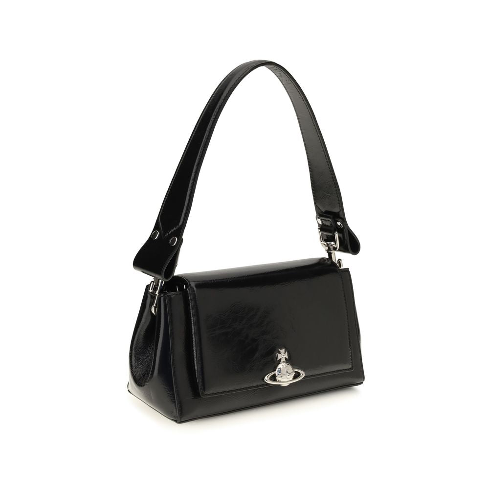 Vivienne Westwood Black Calf Leather Shoulder Bag