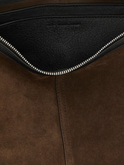 Ami Paris Brown Cow Leather Crossbody Bag