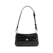 Vivienne Westwood Black Calf Leather Shoulder Bag