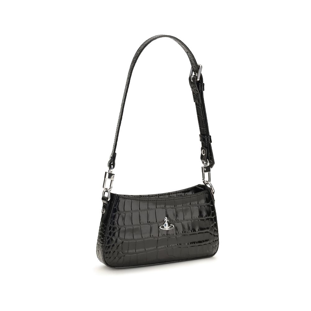 Vivienne Westwood Black Calf Leather Shoulder Bag