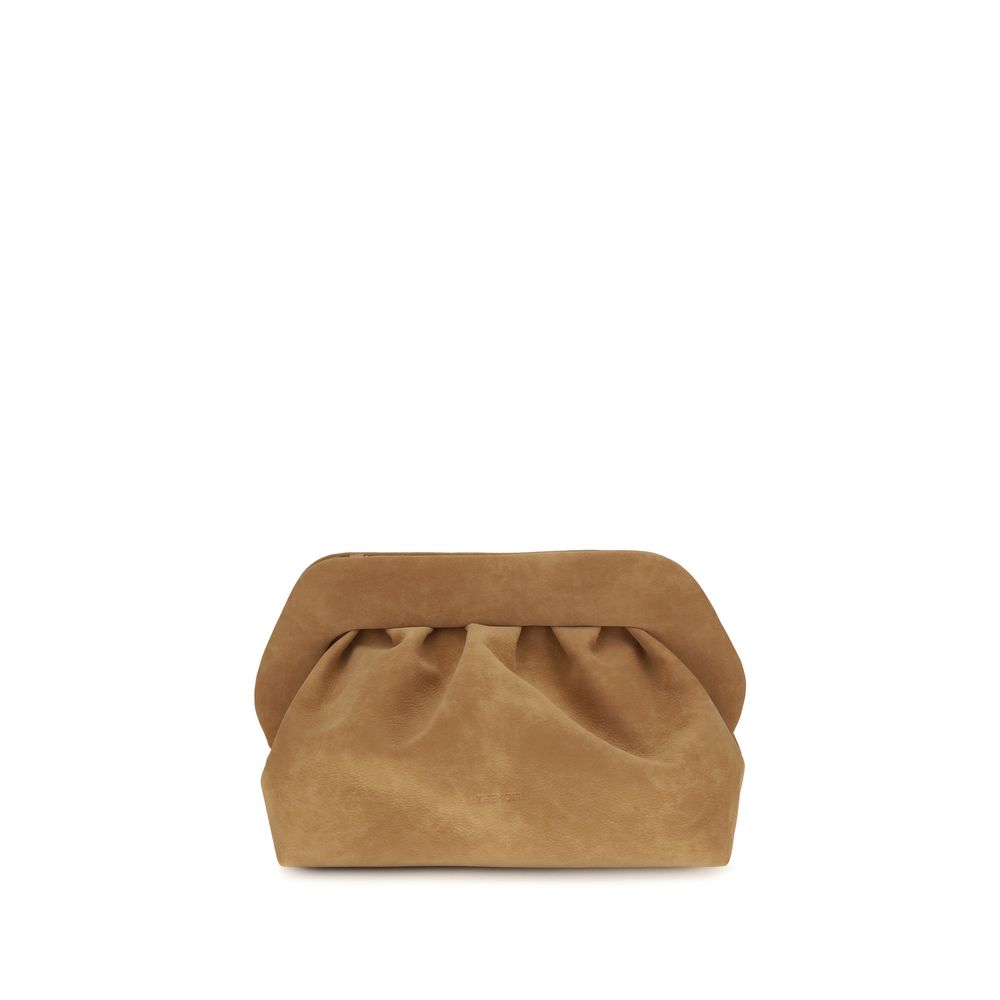 THEMOIRè Beige Suede Clutch Bag