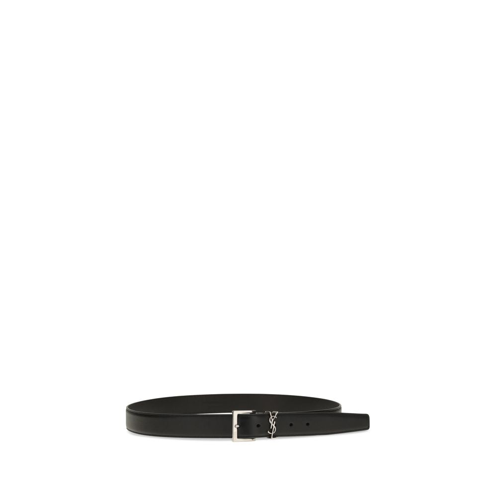 Saint Laurent Black Calf Leather Belt