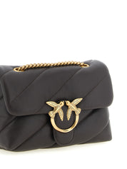 PINKO Black Lamb Leather Crossbody Bag