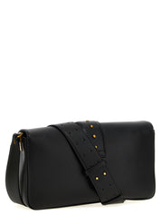 PINKO Black Calfskin Shoulder Bag