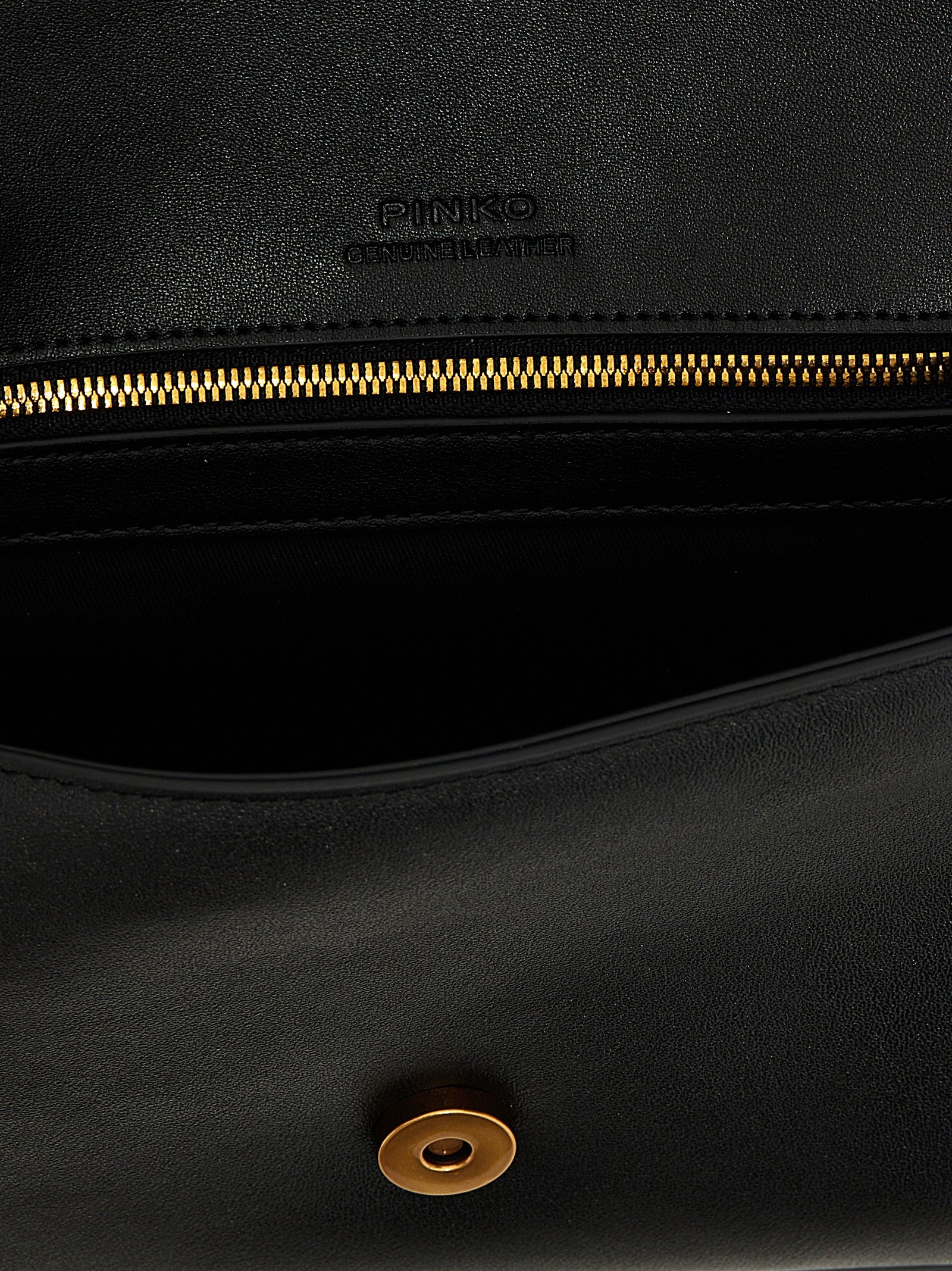PINKO Black Calfskin Shoulder Bag