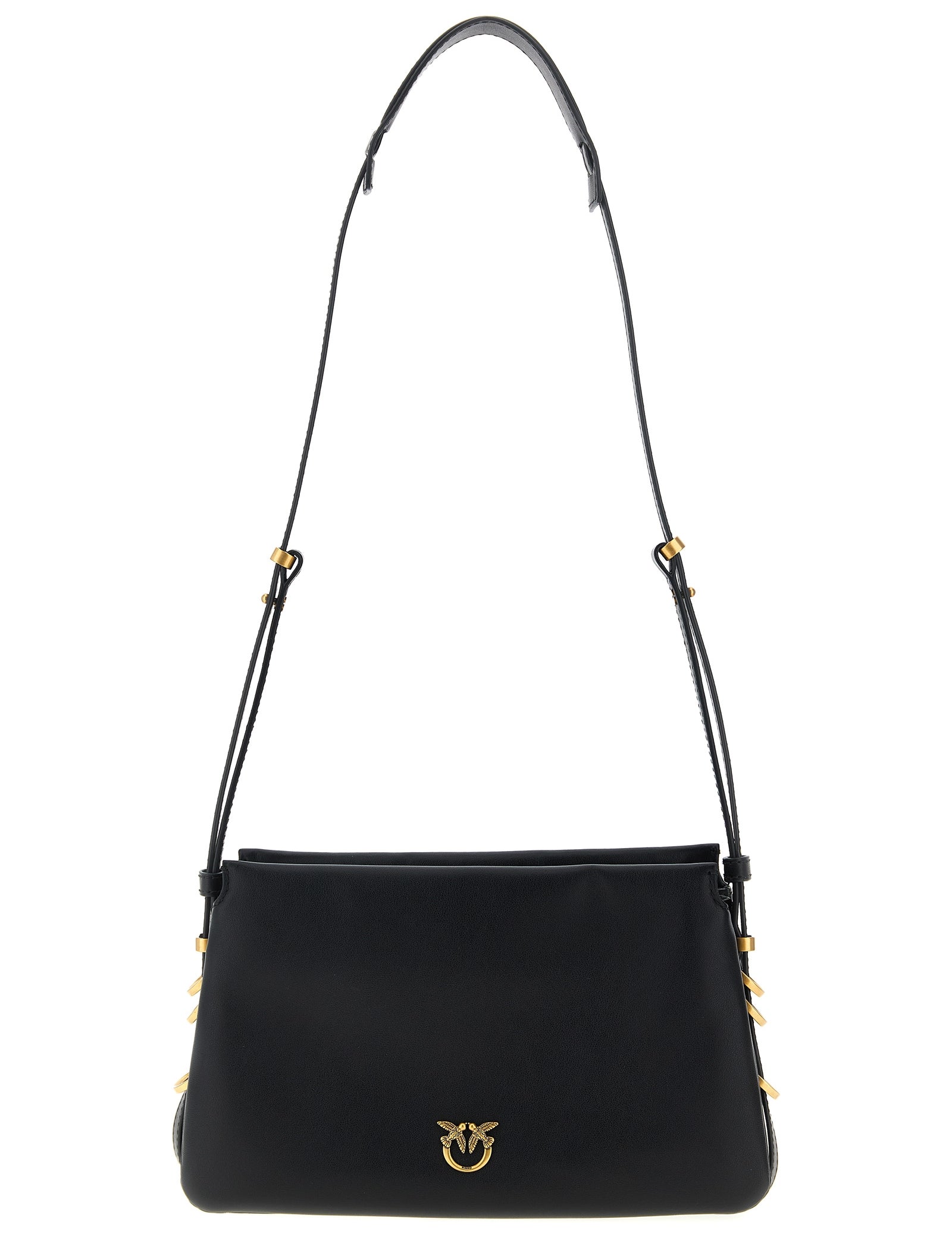 PINKO Black Calfskin Crossbody Bag