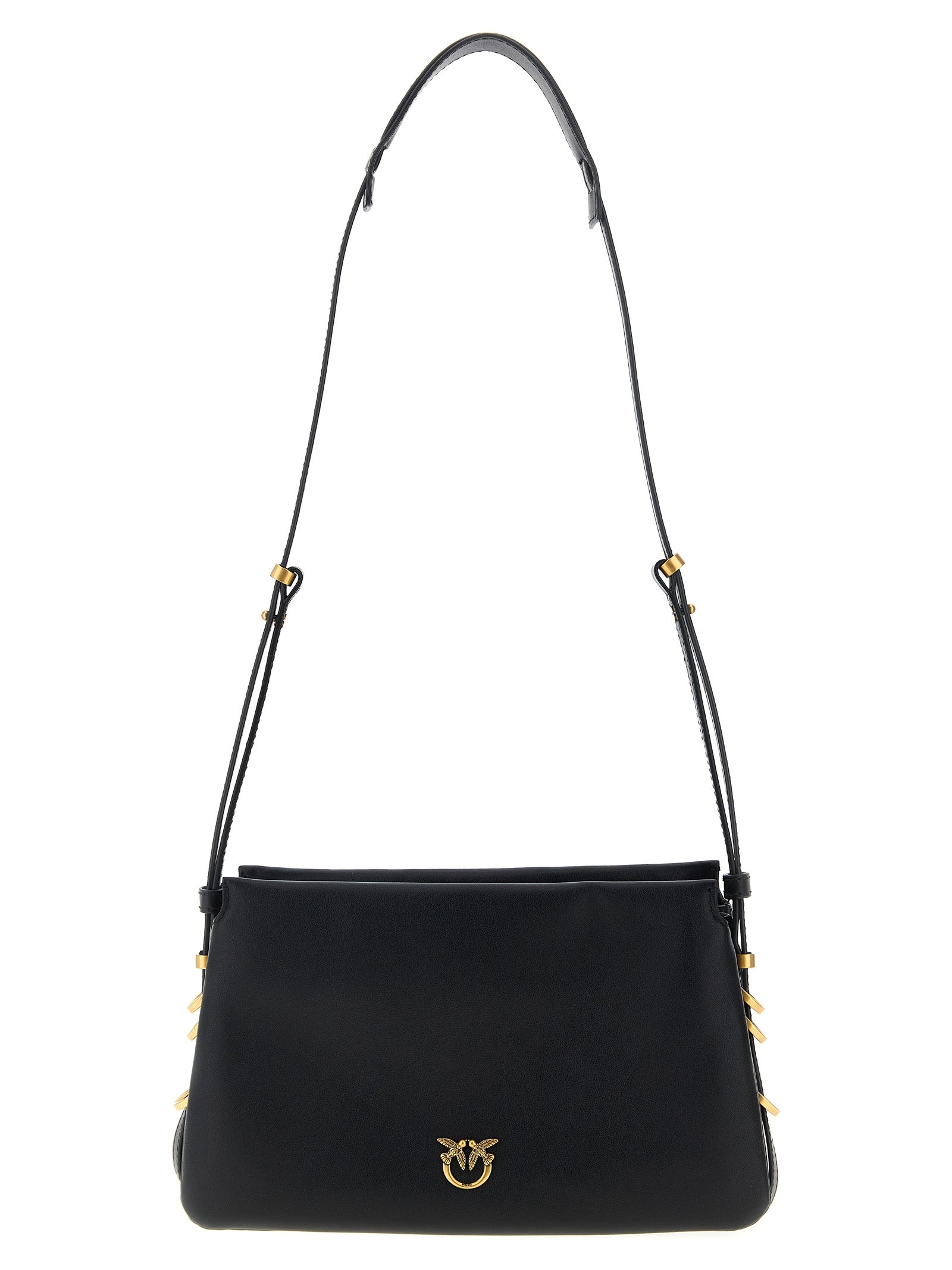 PINKO Black Calfskin Crossbody Bag