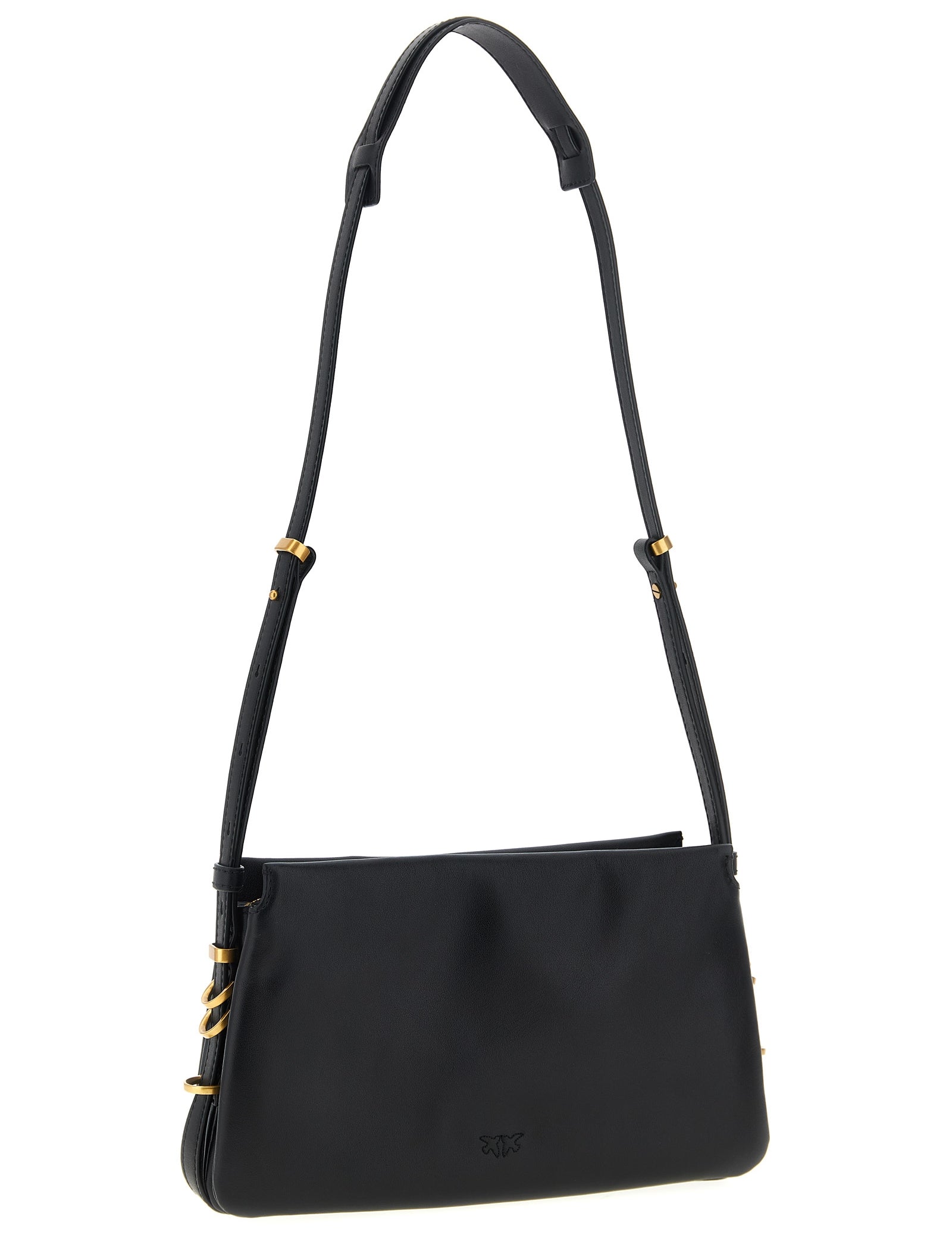 PINKO Black Calfskin Crossbody Bag