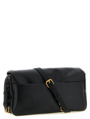 PINKO Black Lamb Leather Crossbody Bag