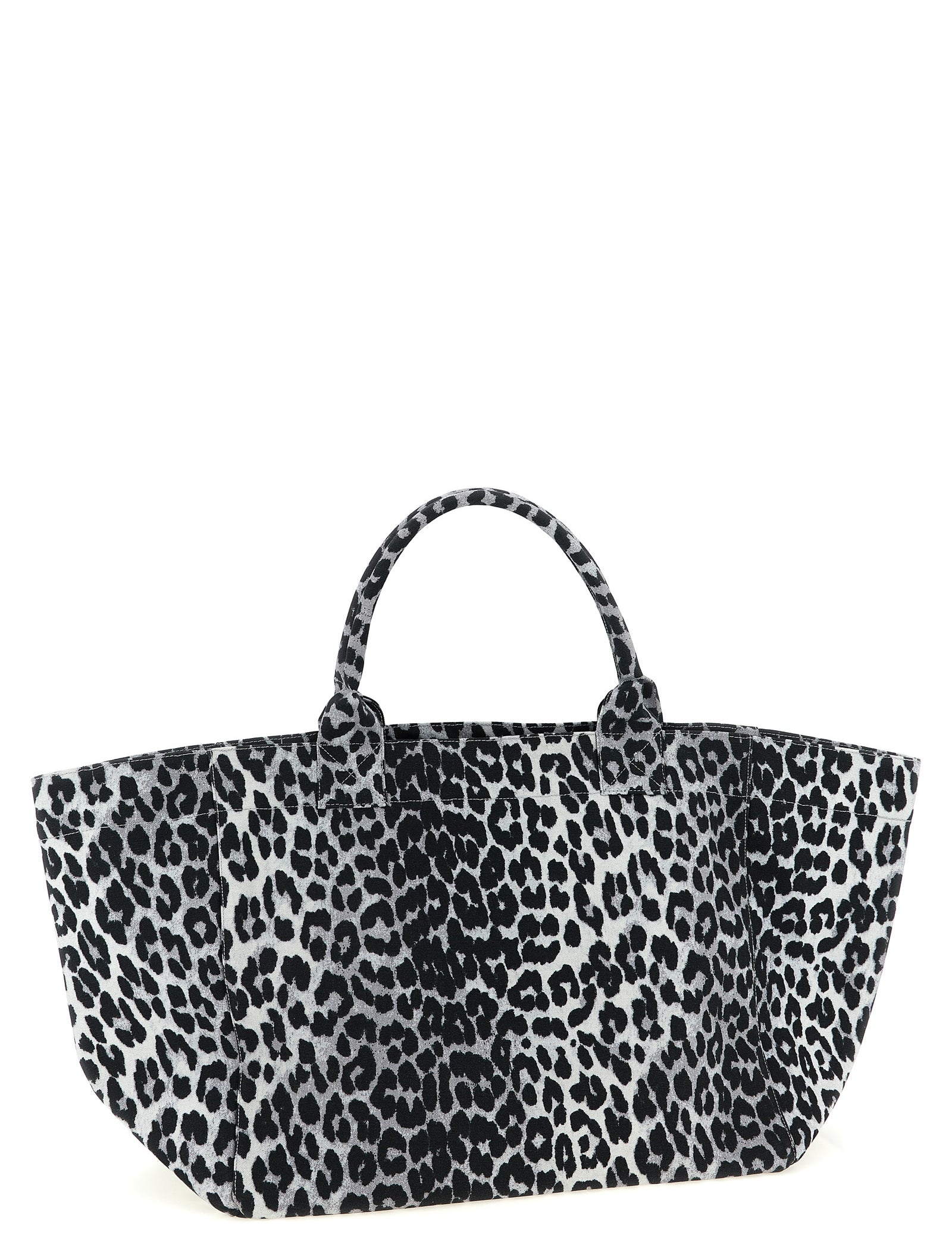 Ganni Gray Recycled Cotton Tote Bag
