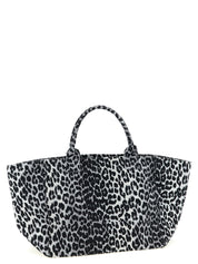 Ganni Gray Recycled Cotton Tote Bag