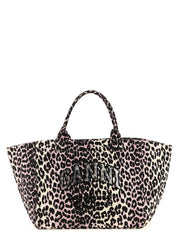 Ganni Pink Recycled Cotton Tote Bag