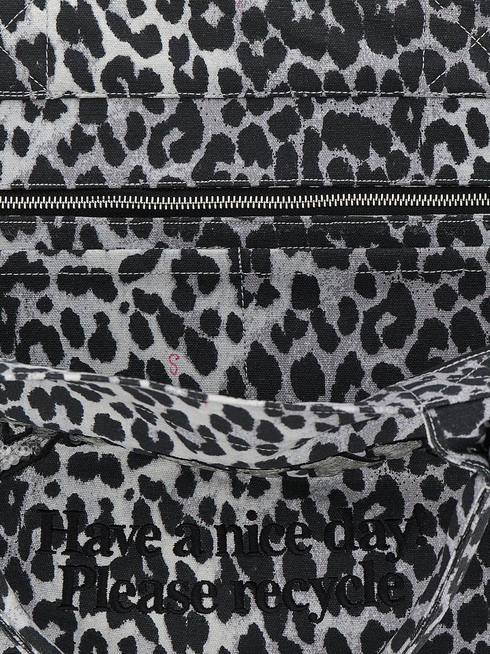 Ganni Gray Recycled Cotton Tote Bag