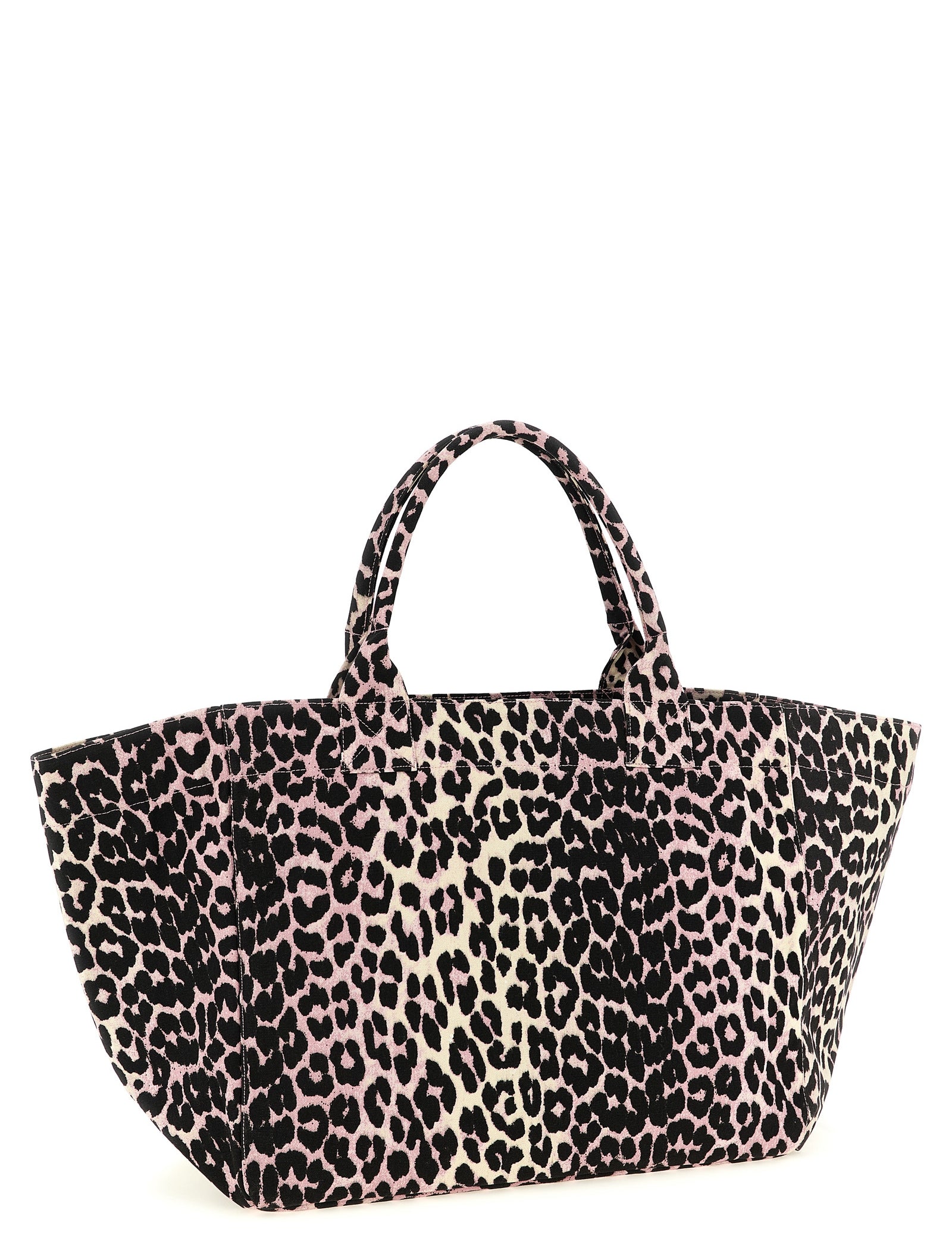 Ganni Pink Recycled Cotton Tote Bag