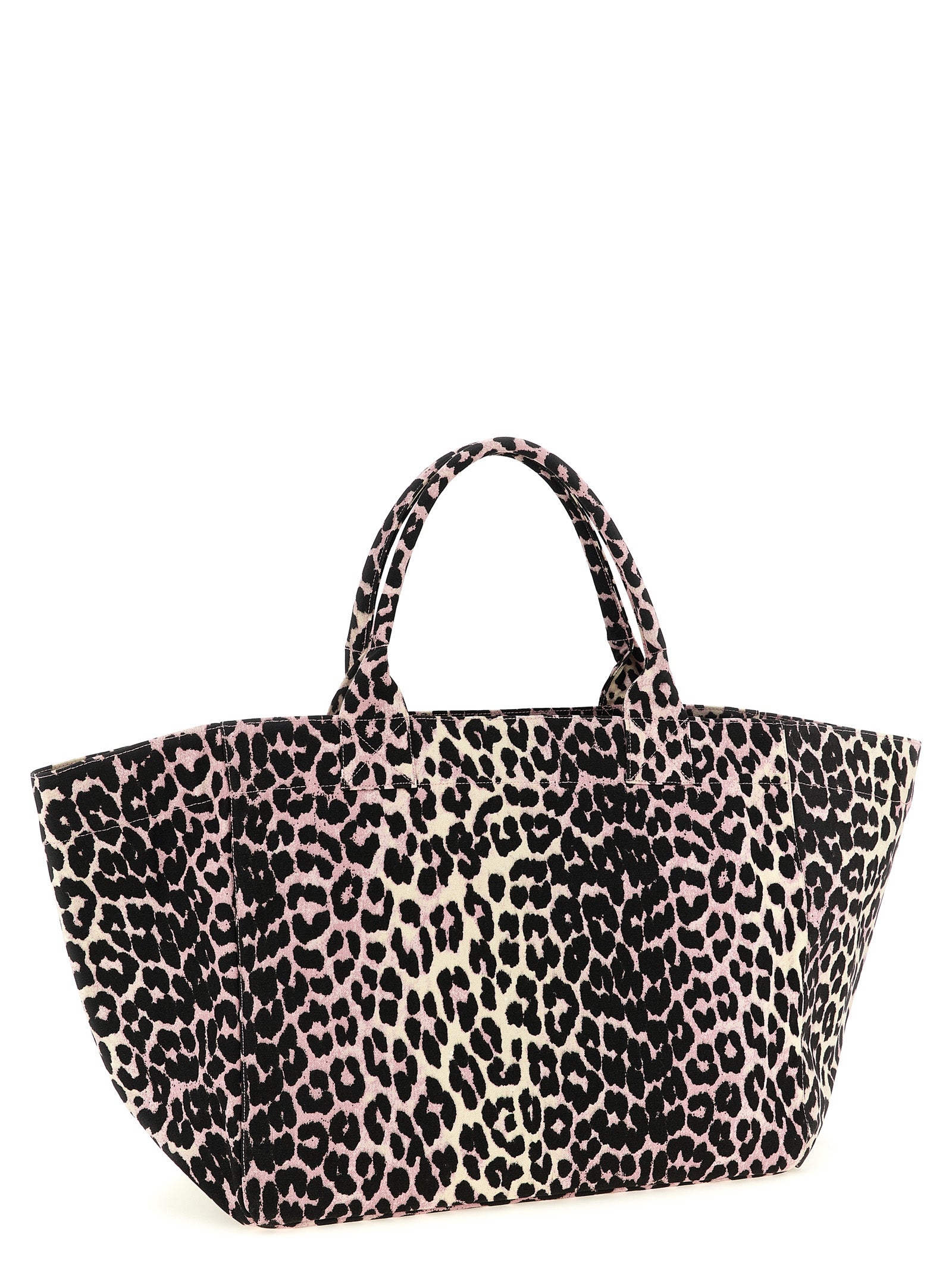 Ganni Pink Recycled Cotton Tote Bag
