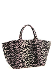 Ganni Pink Recycled Cotton Tote Bag