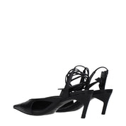 The Attico Black Leather High Heel Pumps