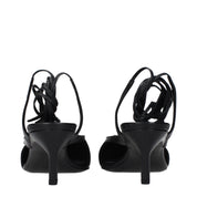 The Attico Black Leather High Heel Pumps