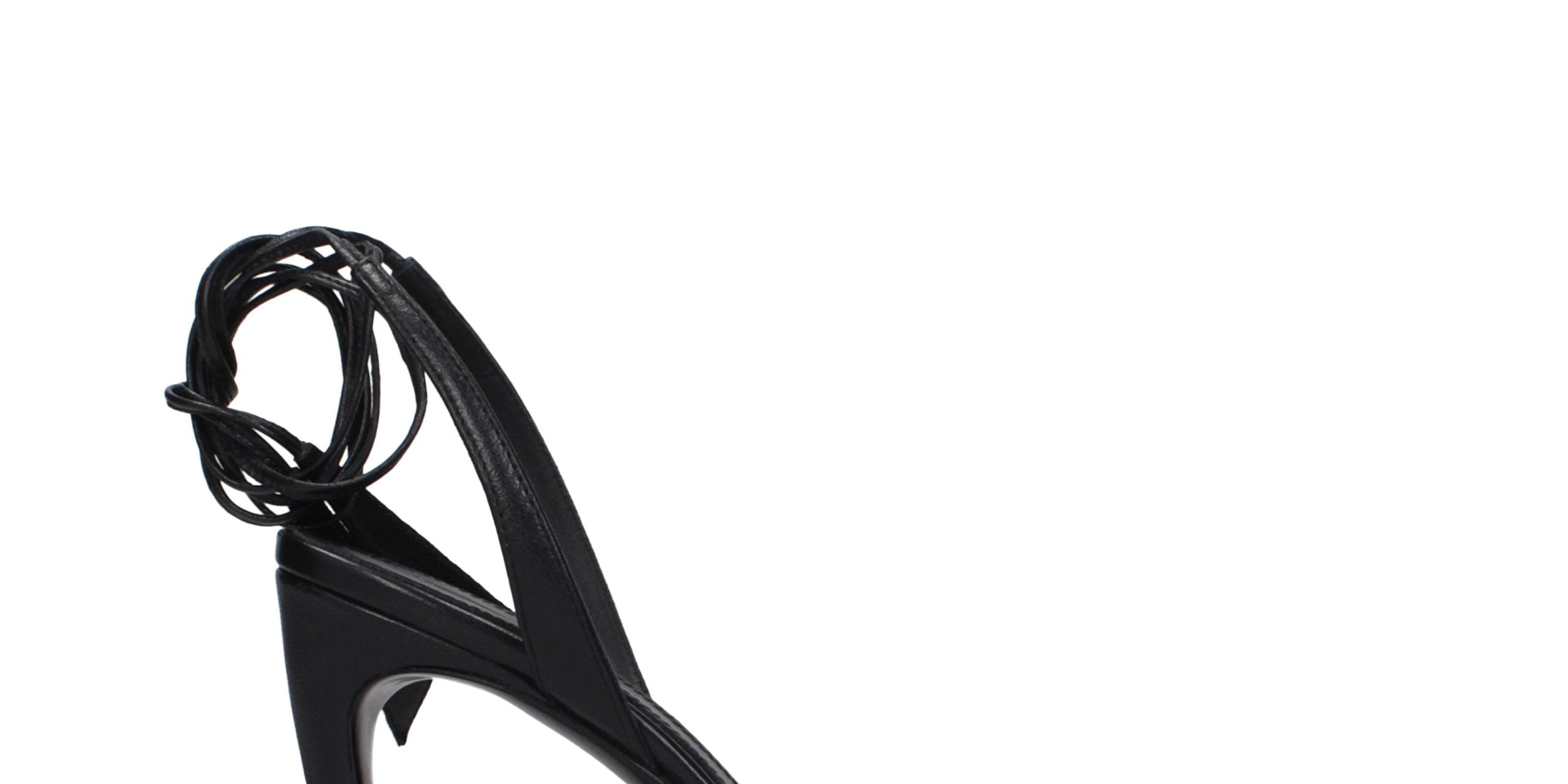 The Attico Black Leather Sandals