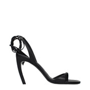 The Attico Black Leather Sandals