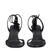 The Attico Black Leather Sandals