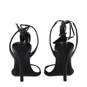 The Attico Black Leather Sandals
