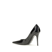 Amina Muaddi Black Calf Leather Pumps