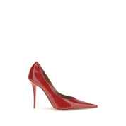 Amina Muaddi Red Calf Leather Pumps