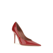 Amina Muaddi Red Calf Leather Pumps