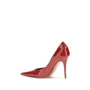 Amina Muaddi Red Calf Leather Pumps