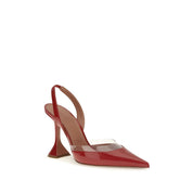 Amina Muaddi Red Goatskin Pumps