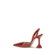 Amina Muaddi Red Goatskin Pumps