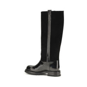 Dolce & Gabbana Black Calf Leather Flat Boots