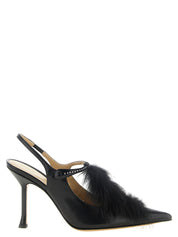 Fendi Black Calfskin Slingback Pumps