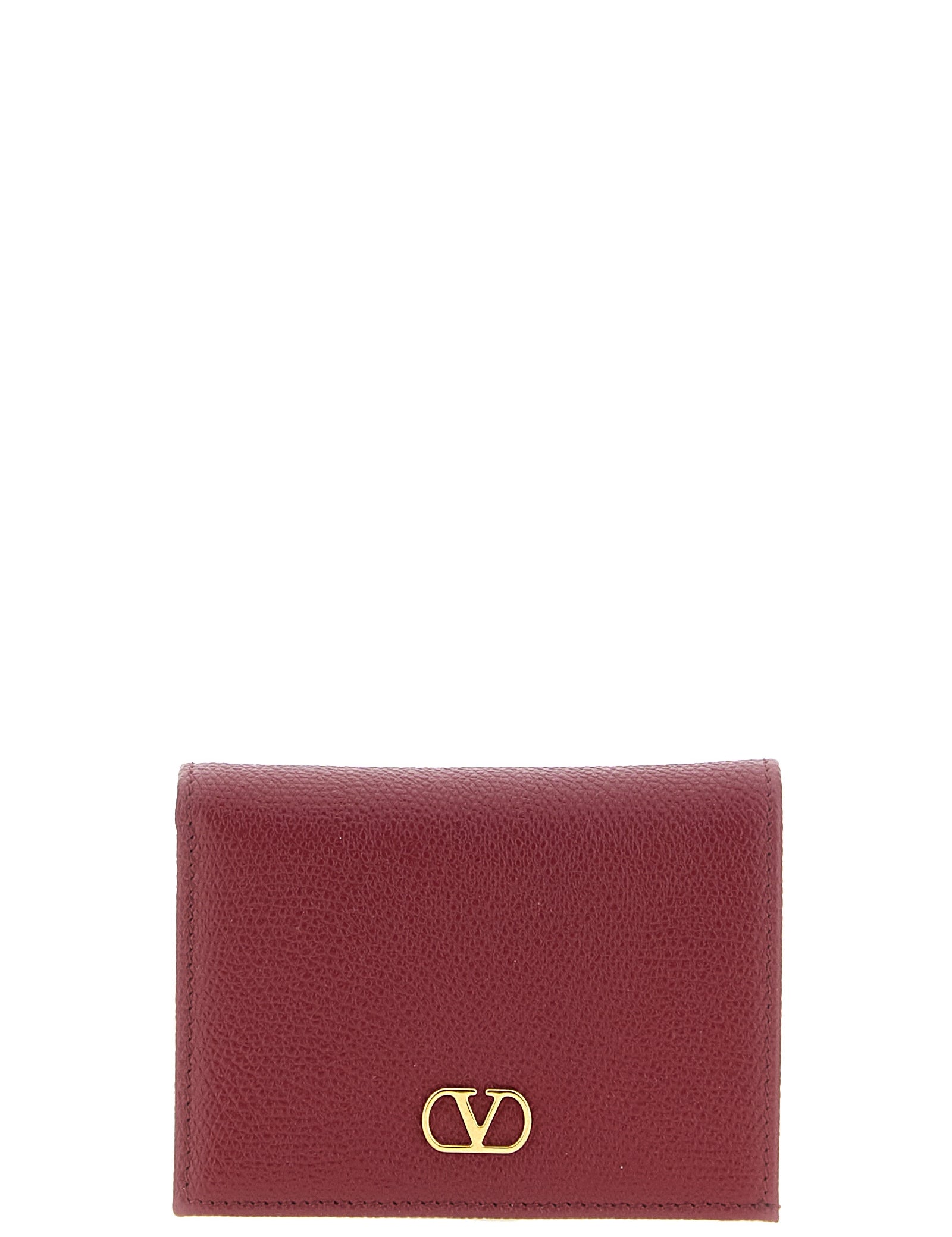Valentino Garavani Bordeaux Calfskin Cardholder