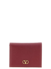 Valentino Garavani Bordeaux Calfskin Cardholder
