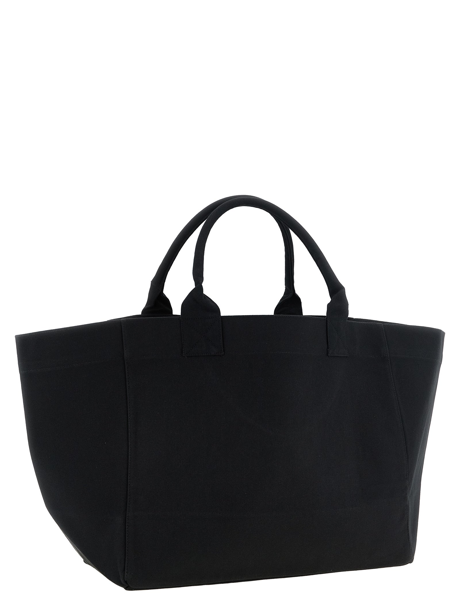 Ganni Black Recycled Cotton Shopper Bag