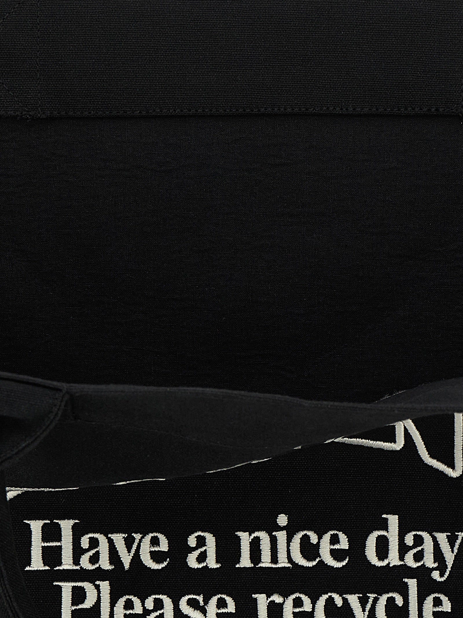Ganni Black Recycled Cotton Shopper Bag