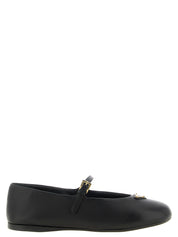 Prada Black Lamb Leather Ballet Flats