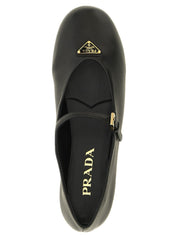 Prada Black Lamb Leather Ballet Flats