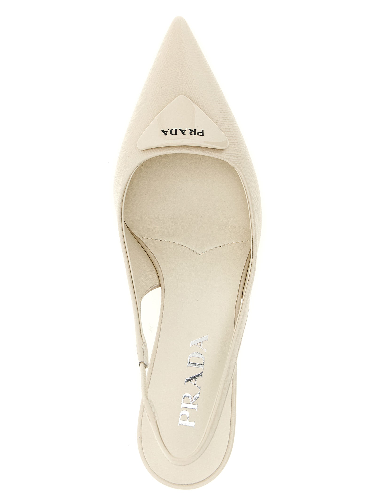 Prada White Calfskin Pumps