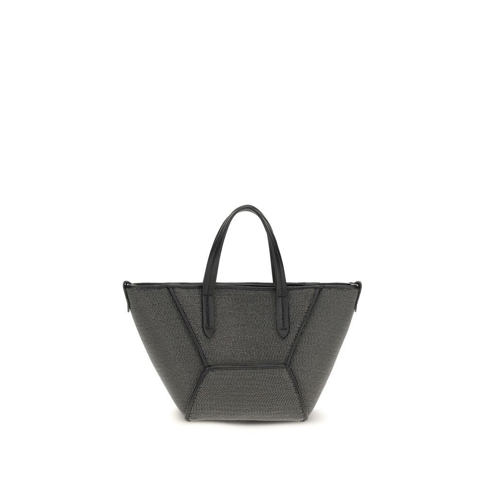 Brunello Cucinelli Black Calf Leather Shoulder Bags