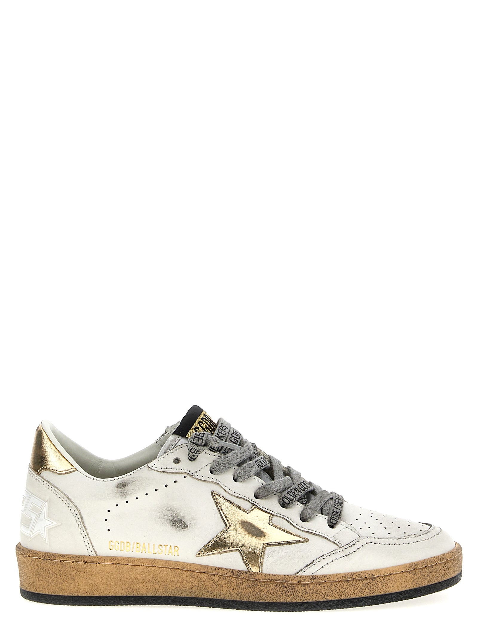 Golden Goose Gold Leather Low Top Sneakers