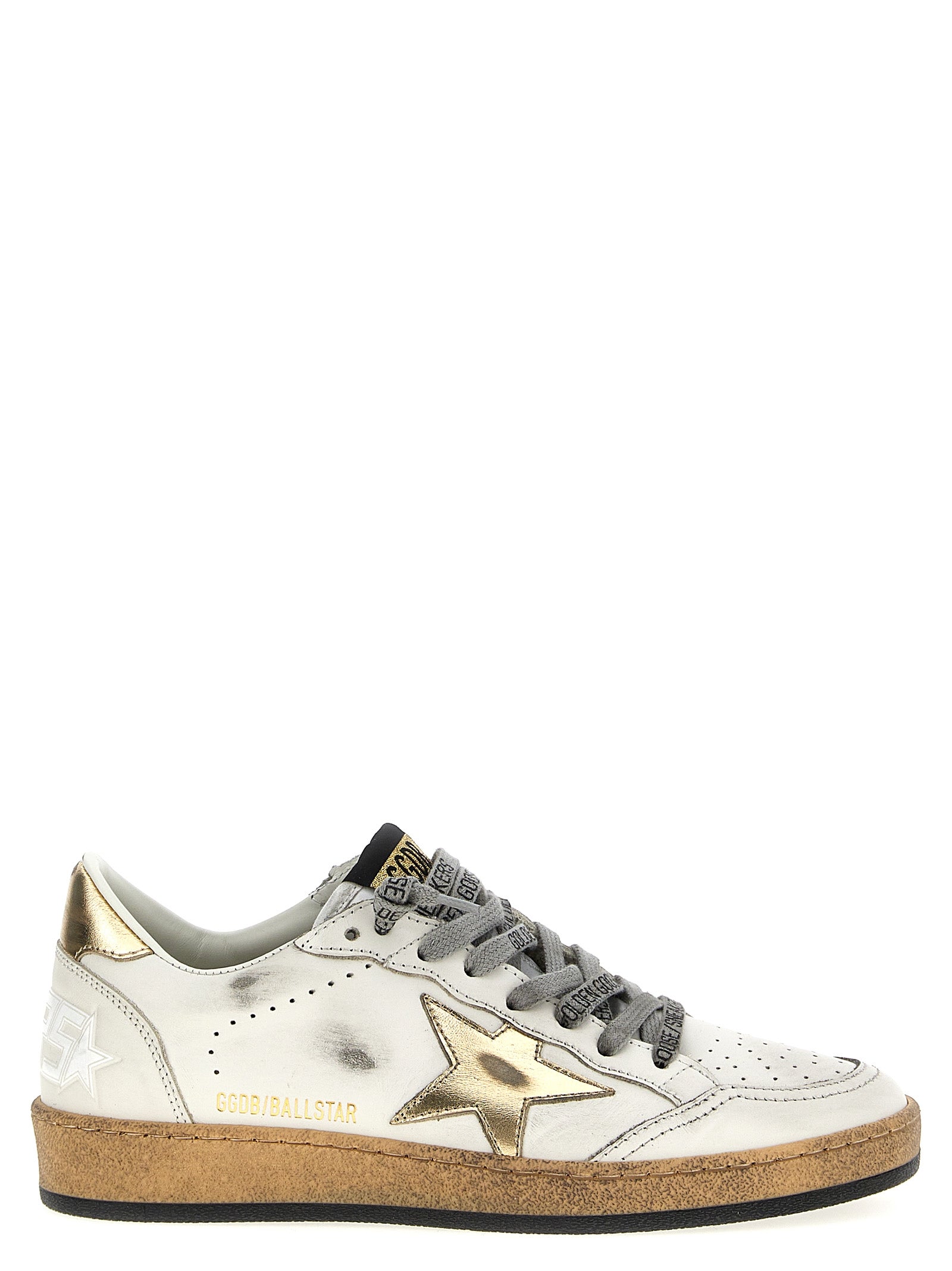 Golden Goose Gold Leather Low Top Sneakers