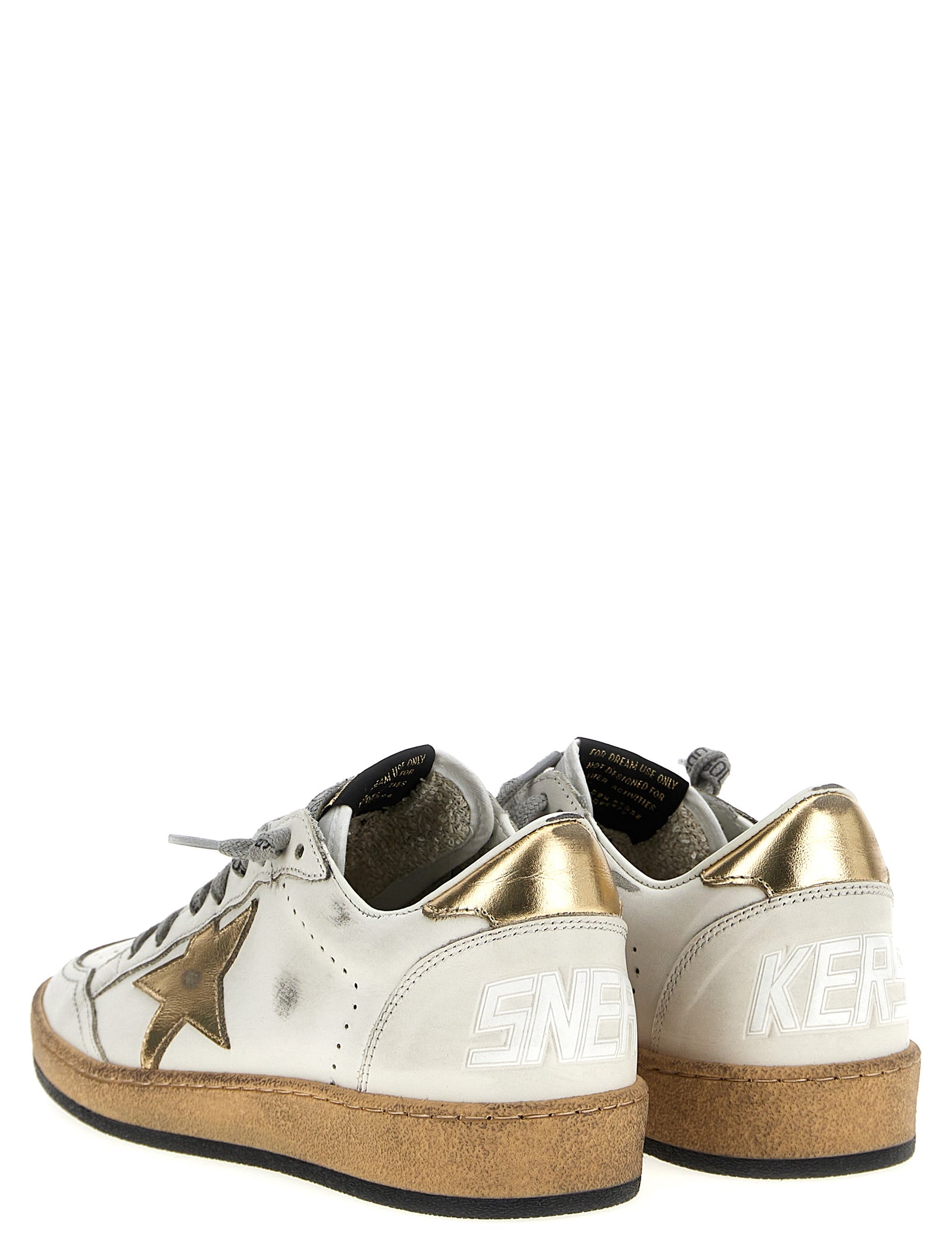 Golden Goose Gold Leather Low Top Sneakers